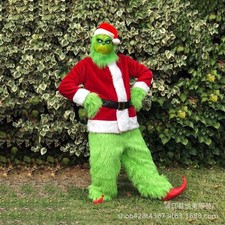 The Grinch Christmas Cosplay Costume Outfit Santa's Archenemy Performance Cute