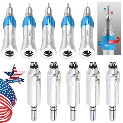 1-5 Dental Straight Nose cone & Air Motor 4Hole fit NSK Low Slow Speed Handpiece