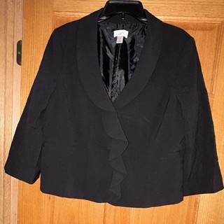 Ann Taylor LOFT Women's Black Shawl Collar Blazer Jacket Size 16