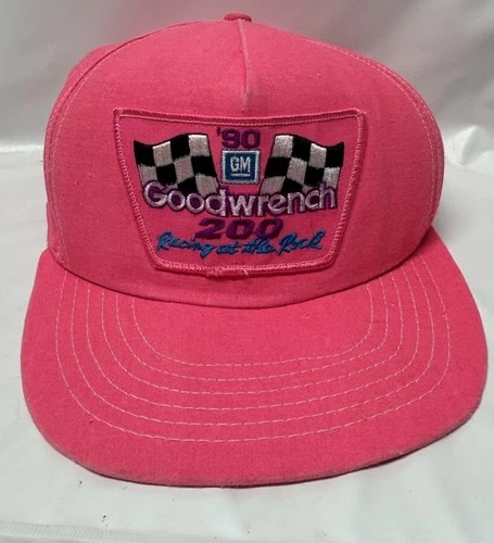Vtg Goodwrench 200 Hat Cap SnapBack Made In USA 90s Dale Earnhardt Neon Pink