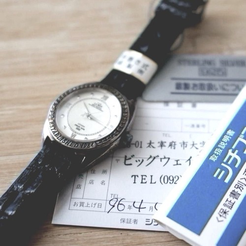 Citizen Club La Mer Vintage Sv 925 Argent Blanc Manuel Automatique Montre Hommes - Photo 3 sur 10