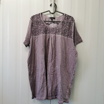 Ulla Popken Damen Tshirt Lila hinten Flecken Size 48 FQ023