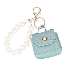 Coin Pouch, PU Leather Small Coin Purse Keychain, Sky Blue