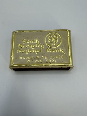 Vintage South Berkeley National Bank Matchbox w/ Gold Metal Cover, Sweden