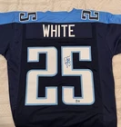 NFL Lendale White Tennessee Titans #25 Autographed Jersey BAS Authenticated