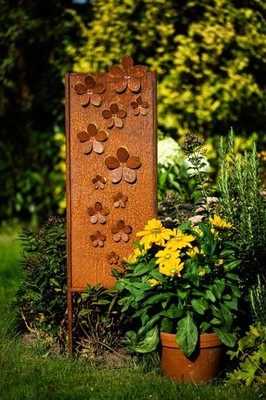 Schild Spruchtafel Gartenstecker Rost Beetstecker Blumen Dekoschild Edelrost