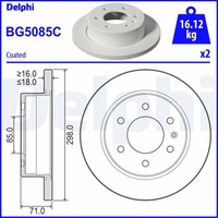 2X Delphi Bremsscheibe BG5085C FüR Mercedes Sprinter B907 B910 Tourer Bus 211