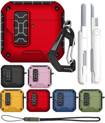 Magnetic Rugged Case for Airpods 4 (Stand + Lanyard + Clip + Cleaning Kit)