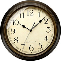 Wanduhr Metall 33Cm Retro Klassisch Ruhig Batteriebetrieben Arabische Ziffern