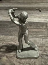 Vintage Pewter Golfer Figure Possibly By Rawcliffe