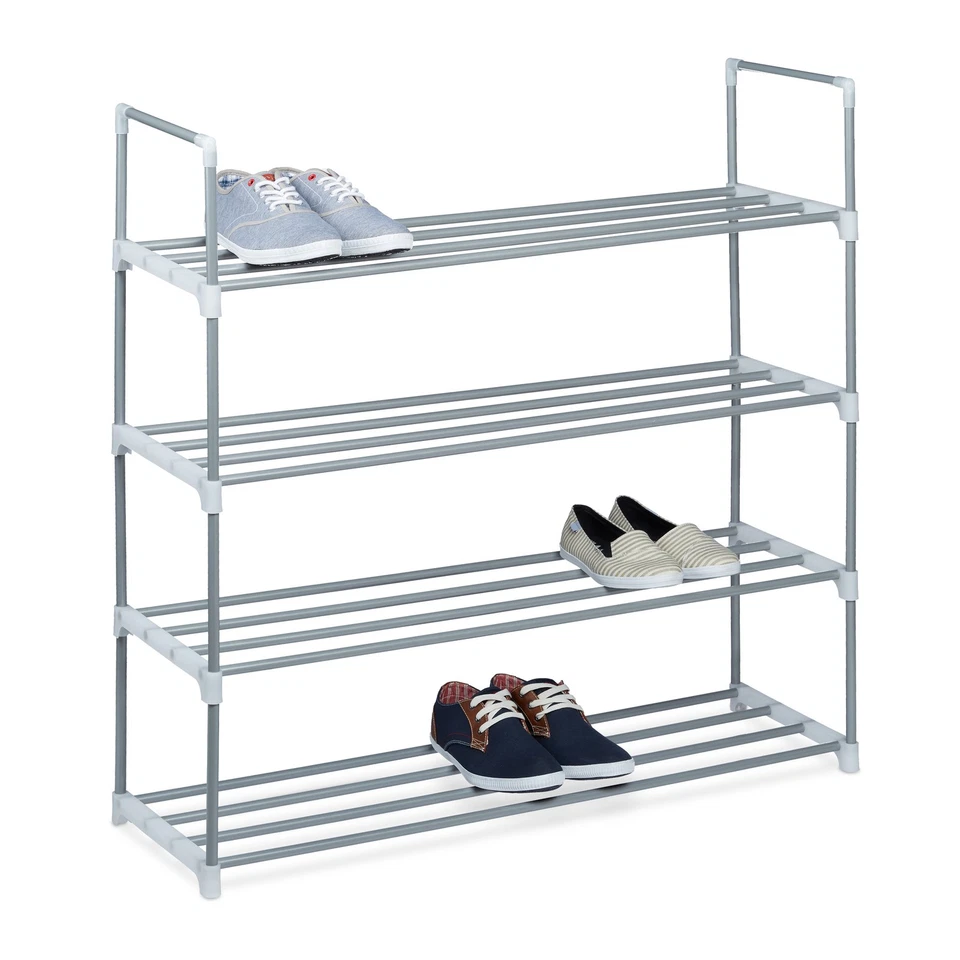 Scarpiera Organizer per scarpe Leggero Argento Scarpiera in metallo 4 ripiani - Immagine 3 di 4