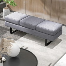 Room Bench Long Seating Upholstered Salon Reception Bench Office Chair Waiting