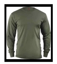 Rothco Military Tactical Solid Color Long Sleeve T-Shirt Size Small Green Shirt