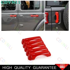 For Jeep Wrangler JL 18-23 Bright Red 4Door Exterior Side Door Handle Strip Trim