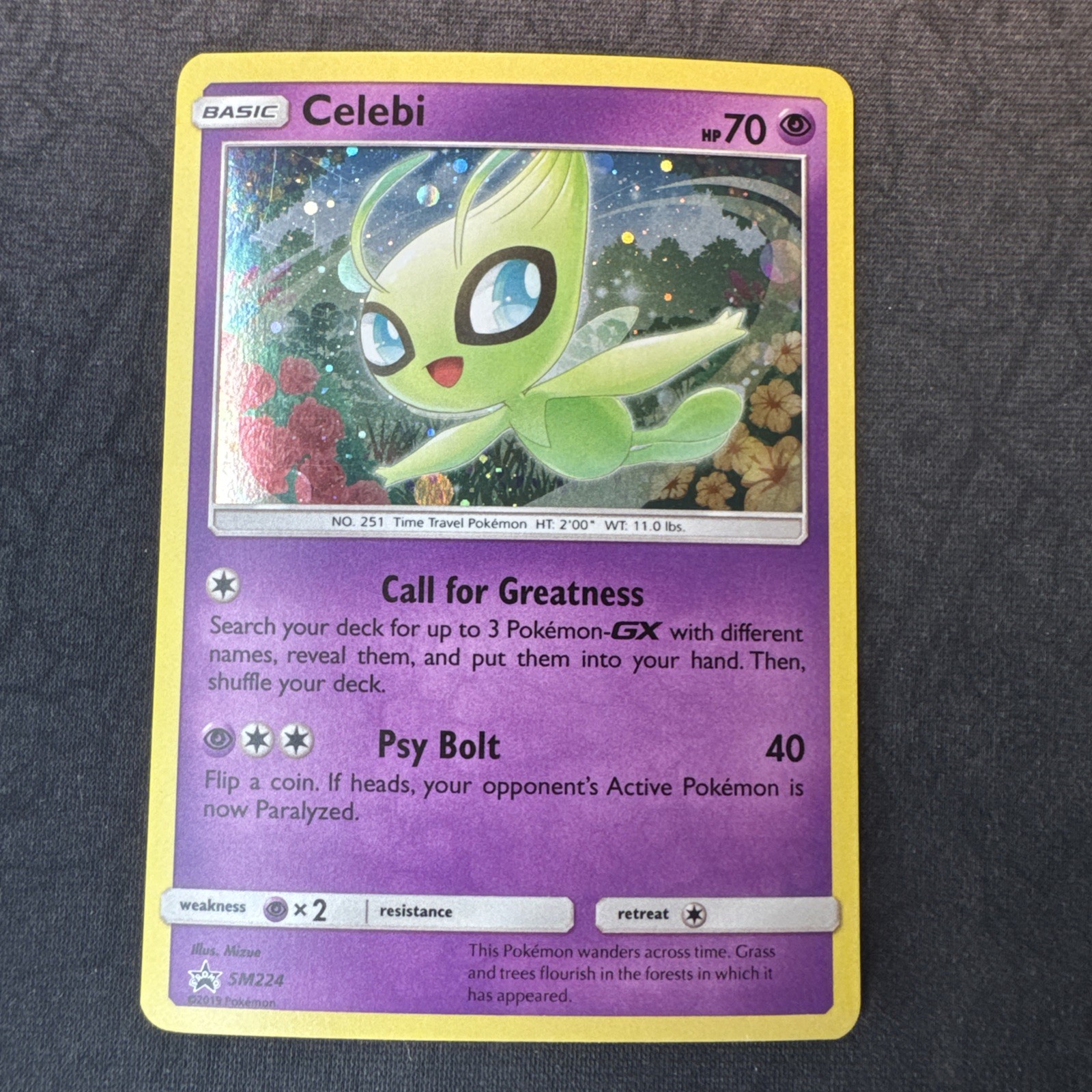 Celebi SM224 Holo Sun & Moon Black Star Promo Pokemon