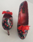 PIN UP COUTURE PLATFORM HEELS Sz 10 6.25" WILD CHERRY Cherries Rockabilly — photo 6