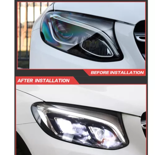 For Benz GLC C253 X253 2016-2019 Front HeadLights DRL Signal Projector Facelift - Picture 21 of 22