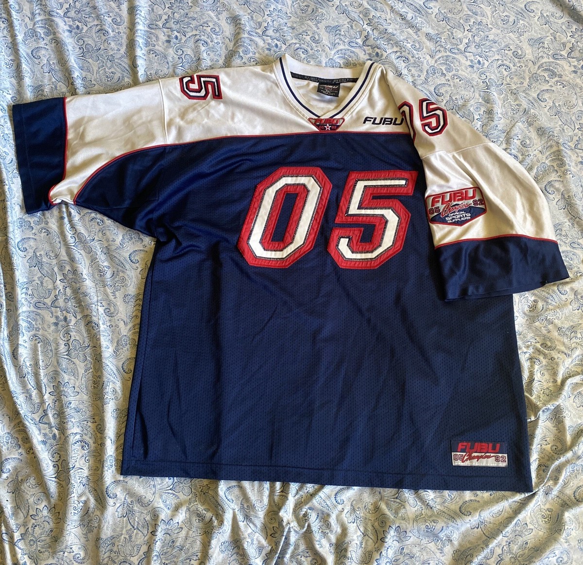 FUBU ユニフォーム NEW YORK 05 red-polyester-fubu-t-shirt-