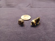 2 VINTAGE MINIATURE PIGS 1 METAL 1 CELLULOID