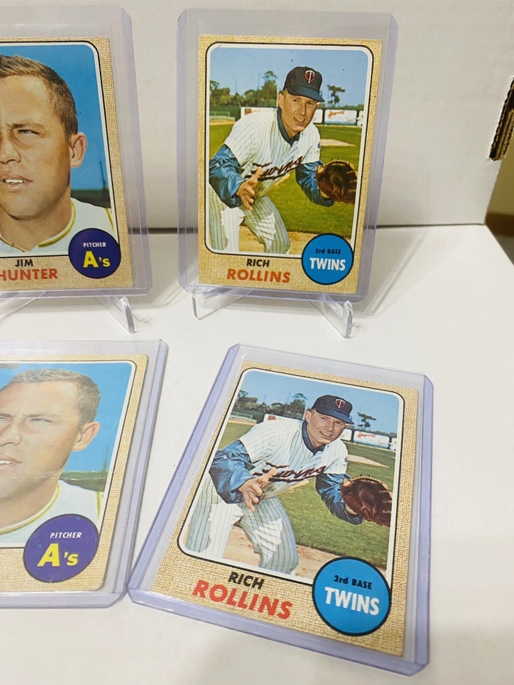 1968 Topps Baseball Jim Hunter, Marshall, Rollins.  Three Players 1968 Topps - Image 4 of 4