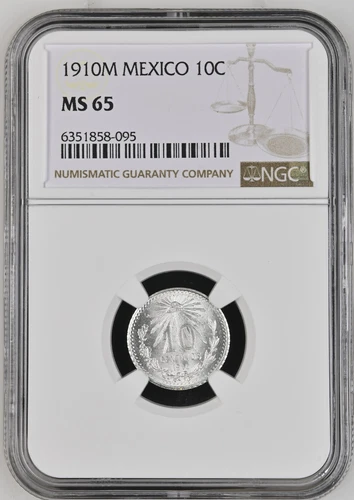 1910 M Mexico 10 Centavos NGC MS 65