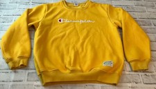 Vintage 90s Champion Reverse Weave Yellow Spellout USA Made Sport Medium