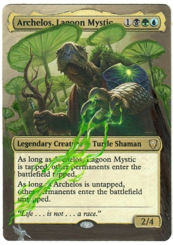 Archelos Lagoon Mystic Altered Art MTG Magic Christmas Gift Turtle Tribal Stax