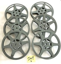 6 - 16mm 400' EMPTY METAL FILM REELS TAYLOREEL   GREY   JMP   NICE