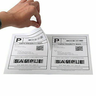 20 Half-Sheet Shipping Labels 8.5x5.5 - Self Adhesive Mailing Labels For EBay USPS