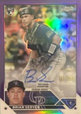2023 Topps Chrome Rookie Autographs#RA-BS Brian Serven Purple Speckle Refractor