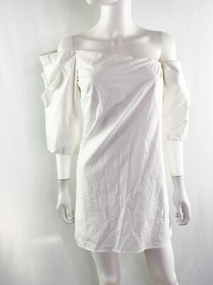 MARE MARE White Off The Shoulder Shirt Dress Size XS Half Sleeve Structured Sexy