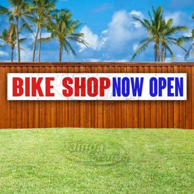 BIKE SHOP NOW OPEN Advertising Vinyl Banner Flag Sign LARGE HUGE XXL ...