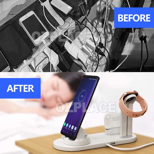 4 in 1 Wireless Charger Dock Charging Station For Apple Watch iPhone 12 11 XS 8+ - Picture 9 of 13