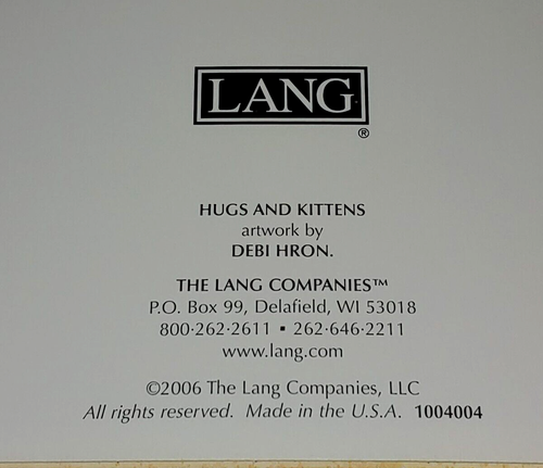 LANG Christmas Cards HUGS & KITTENS Debi Hron SNOWMAN & black CAT 12 cards total - Picture 3 of 4