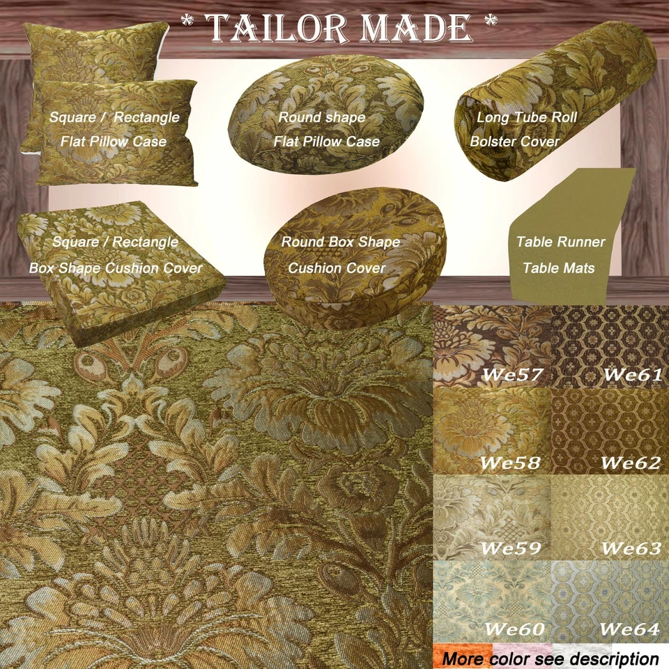 We58 - Funda/almohada/funda de cojín de asiento de sofá con hoja de flor de peonía marrón oliva Foto 2 de 4