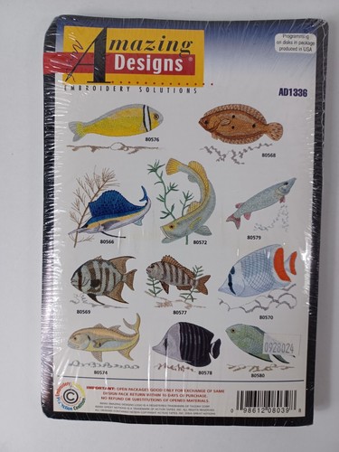 Amazing Designs AD1336 Embroidery Floppy ~ Saltwater Fish Collection~ 20 Designs - Picture 2 of 2