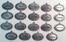 tie ons oval metal tie on charms Longaberger 2" wide pewter basket tie on charms