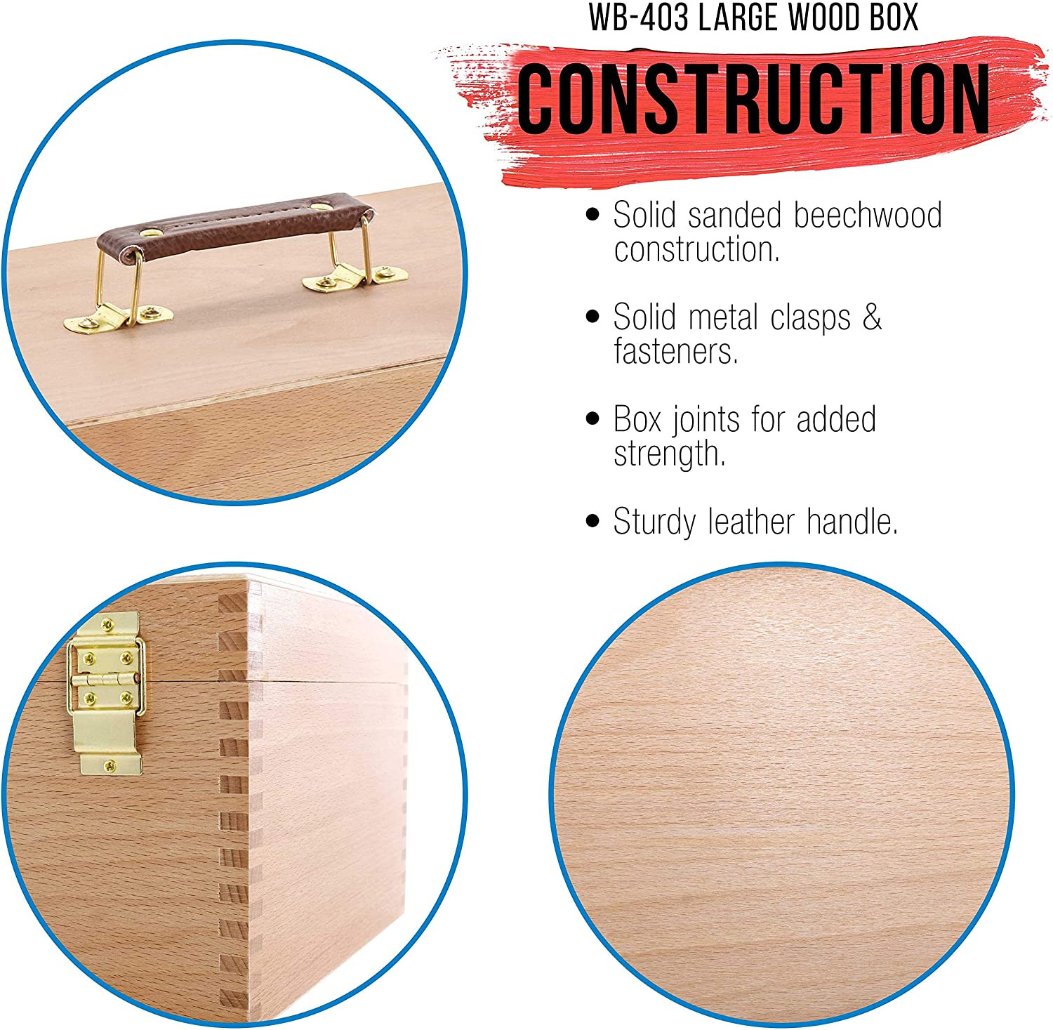 Artist Wood Pastel, Pen, Marker Storage Box with Drawer(S) (Large Tool Box)