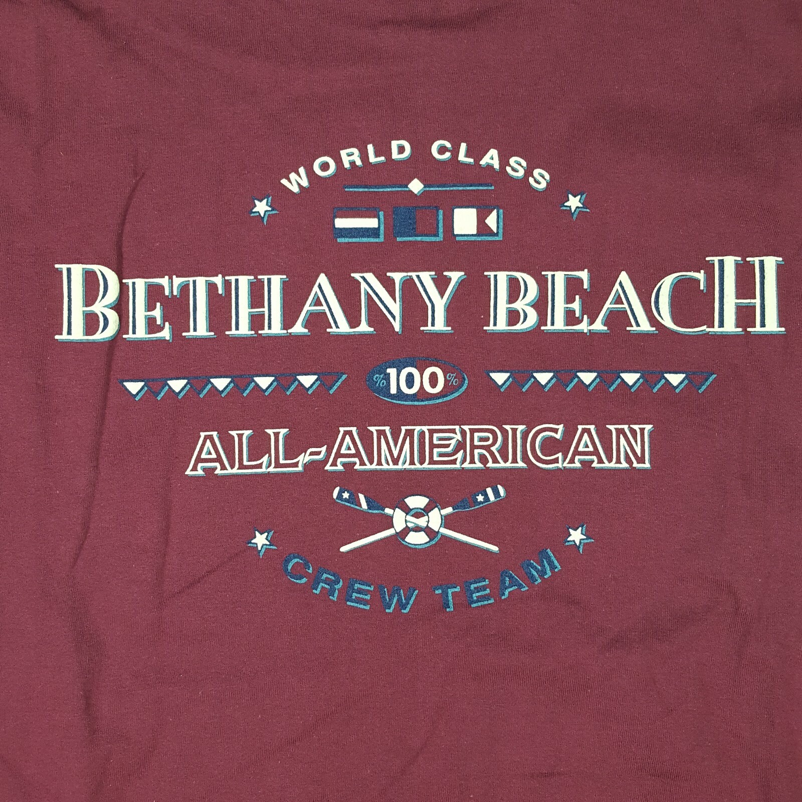 FILA T shirt vintage Bethany Beach Rowing Team da uomo taglia L barca nautica sportiva retrò anni '90