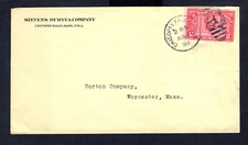 VF 1913 US PARCEL POST STAMP COVER SC#Q2, CHICOPEE FALLS, MA to WORCHESTER, MA