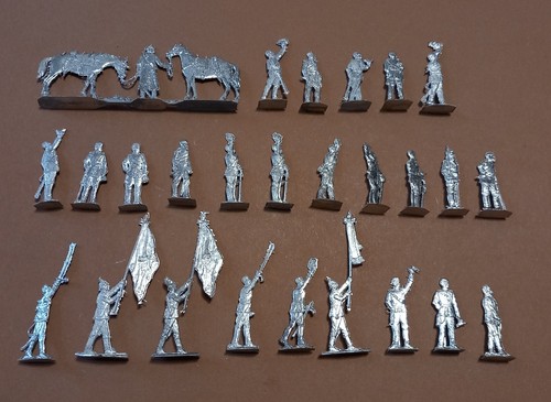 Figurines étain Zinnfiguren 25 Prussiens Assaut Guerre 1870 Infanterie 30mm