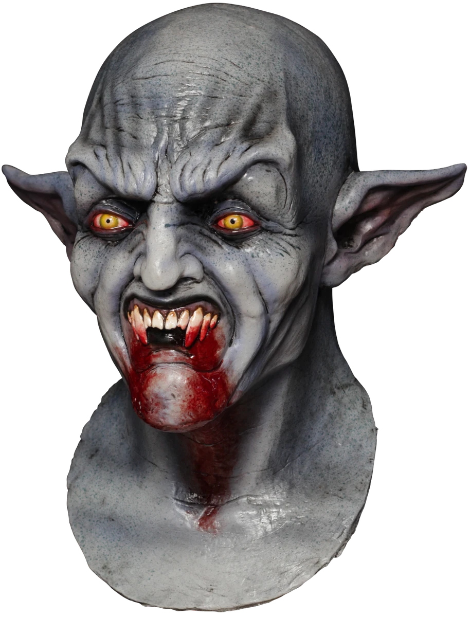 Máscara De Vampiro Con Pechera Para Adulto - Latex Realista, Pintada A Mano, Para Halloween Y Carnaval