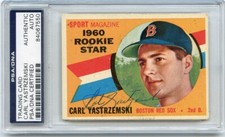 CARL YASTRZEMSKI Vintage Signed 1960 Topps RC #148 Red Sox HOF PSA/DNA Encapsula