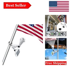 Upgraded Solar Powered Flagpole Light - 2200mAh, Weatherproof, Adjustable Mount