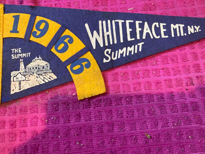 t*a様 THE MOUNTAIN (THE WHITE LABEL) VTG 1966 Pennant - Whiteface MT. MOUNTAIN - NY NEW YORK - The