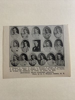 Montreal Royals Doc Casey Tommy Clarke Steve Evans 1908 Baseball Team Picture #2