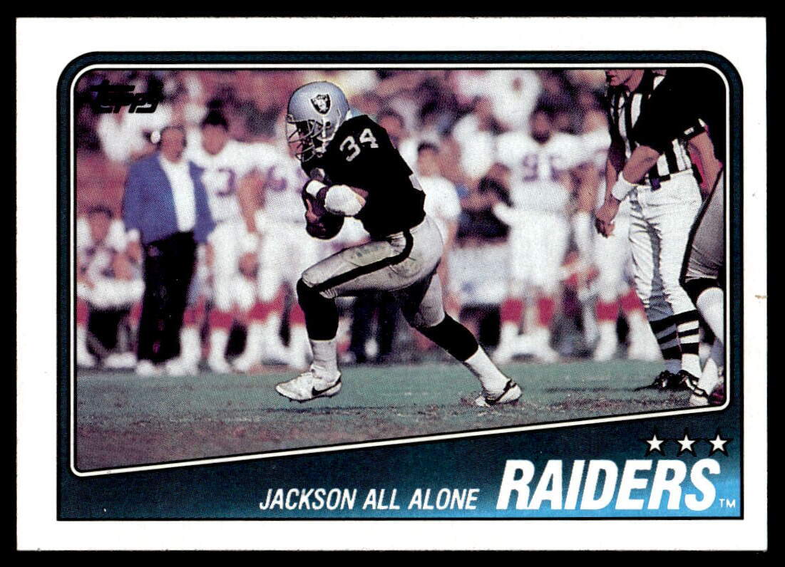 1988 Topps Raiders Team Leaders - Bo Jackson TL #325 Los Angeles Football Card