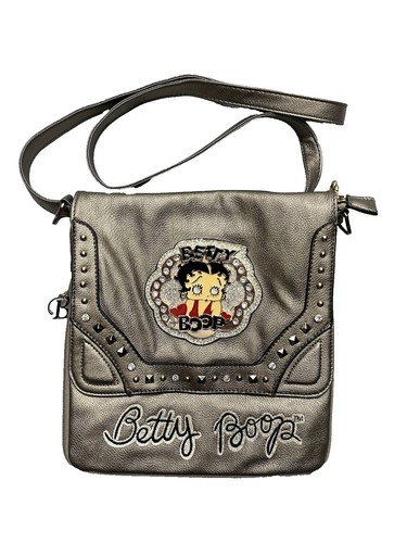 ショルダーバッグ・ポシェット Betty Boop Quilted Chain Shoulder Bag Black BETTY BOOP Quilted Shoulder Bag Black Faux Leather