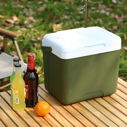 Green 6/13L Cool Box Large Portable Insulated Camping Travel Picnic Food Cooler - Picture 3 of 10