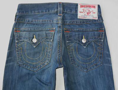 True Religion Billy Bootcut Jean Men Sz 30 x 27 Distressed Flap